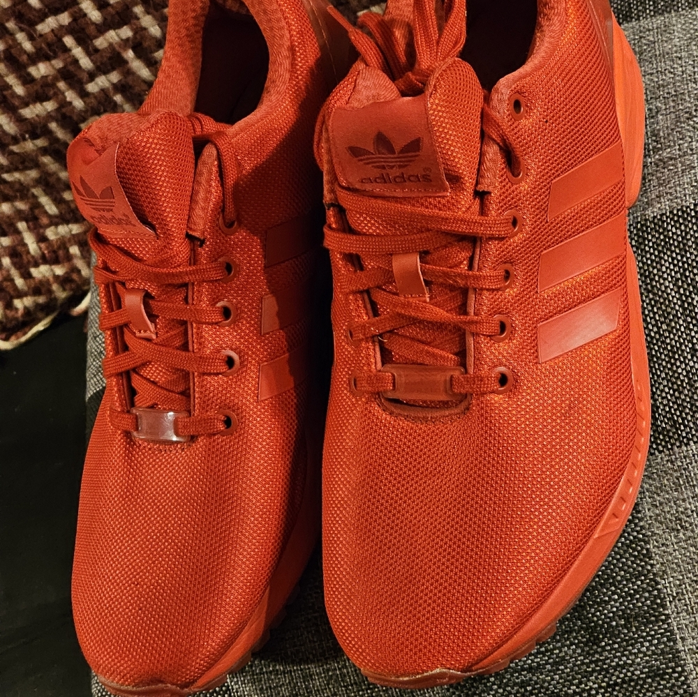 Adidas Originals ZX Flux Primeknit Triple Red Running Shoes Men's Size 10.5